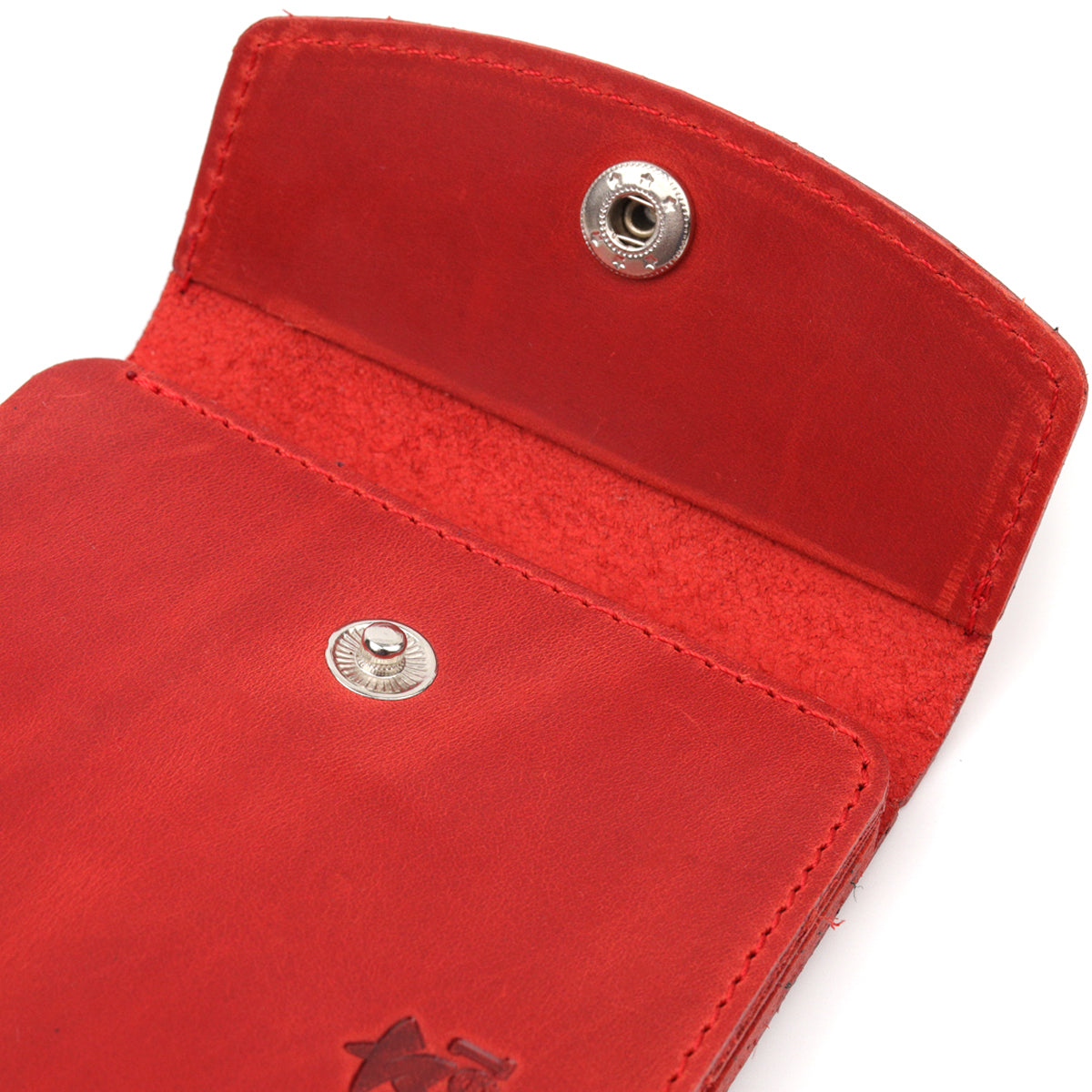 Vintage Leather Wallet for Women by SHVIGEL 16614 in Red - Handmade in Ukraine