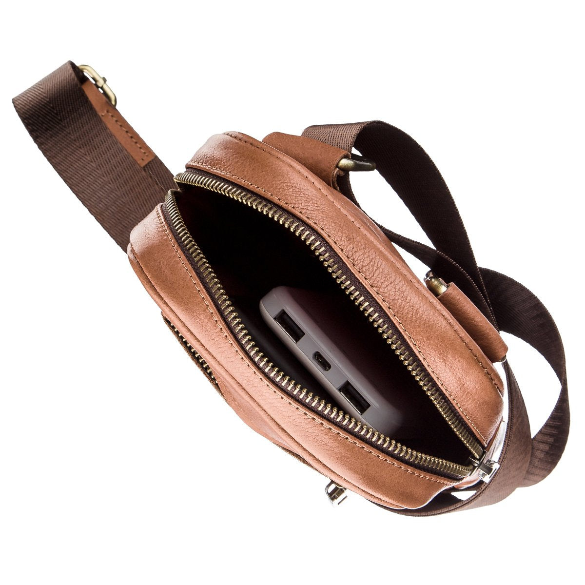 Leather Men's Bag SHVIGEL 19104 in Ruda Color – Made in Ukraine with Natural Leather