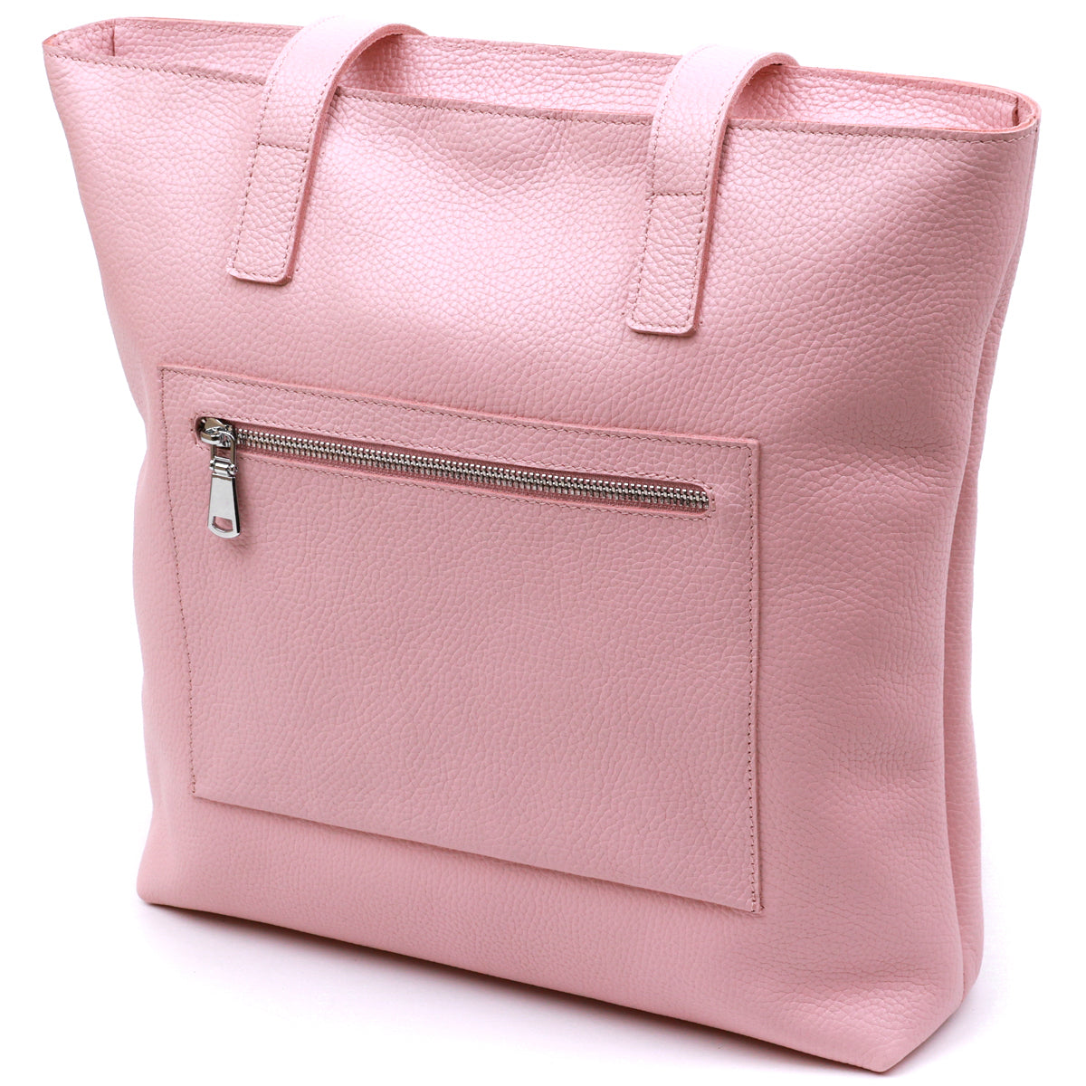 Spacious SHVIGEL Women's Leather Shopper Bag 16356 Pink Made in Ukraine