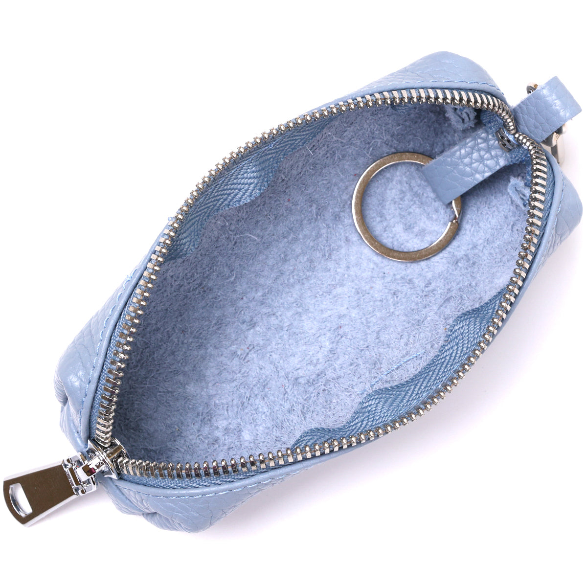 High-Quality Leather Key Holder SHVIGEL 16542 Blue, Natural Leather, Made in Ukraine