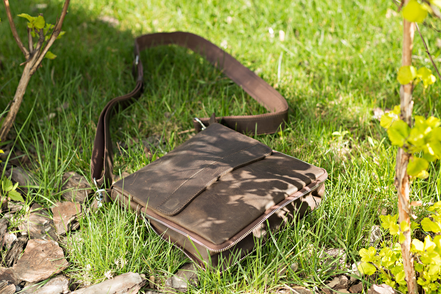 Leather Bag SHVIGEL 00999 Brown Natural Leather Handmade in Ukraine