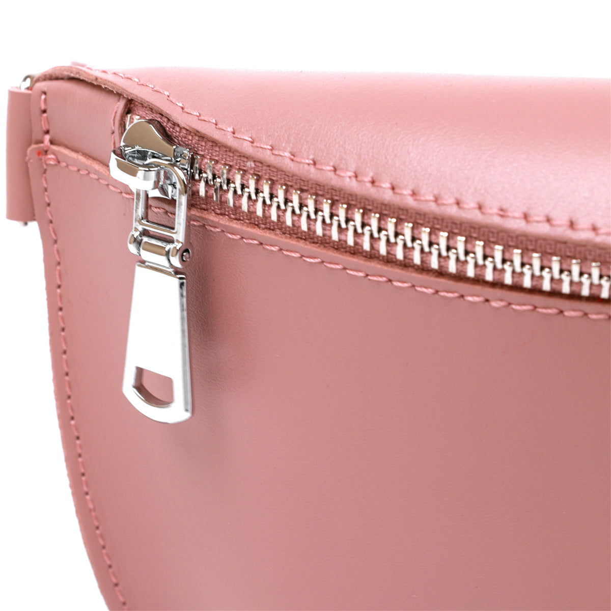 Women's Practical Leather Fanny Pack SHVIGEL 16385 Pink, Made in Ukraine