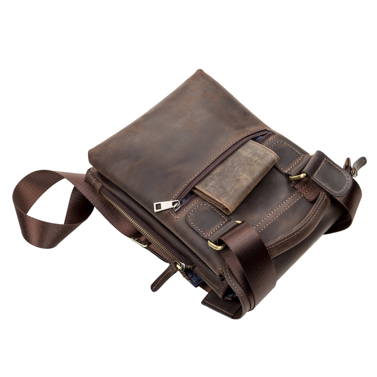 Men's Leather Bag SHVIGEL 11104 Brown Genuine Leather, Stylish and Durable Design
