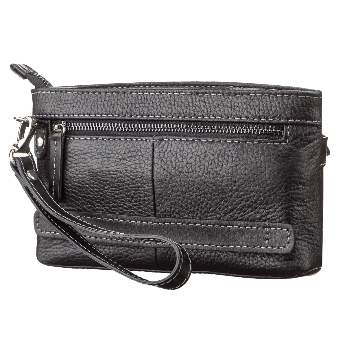 Men's Leather Clutch SHVIGEL 11087 Black Natural Leather Handmade in Ukraine