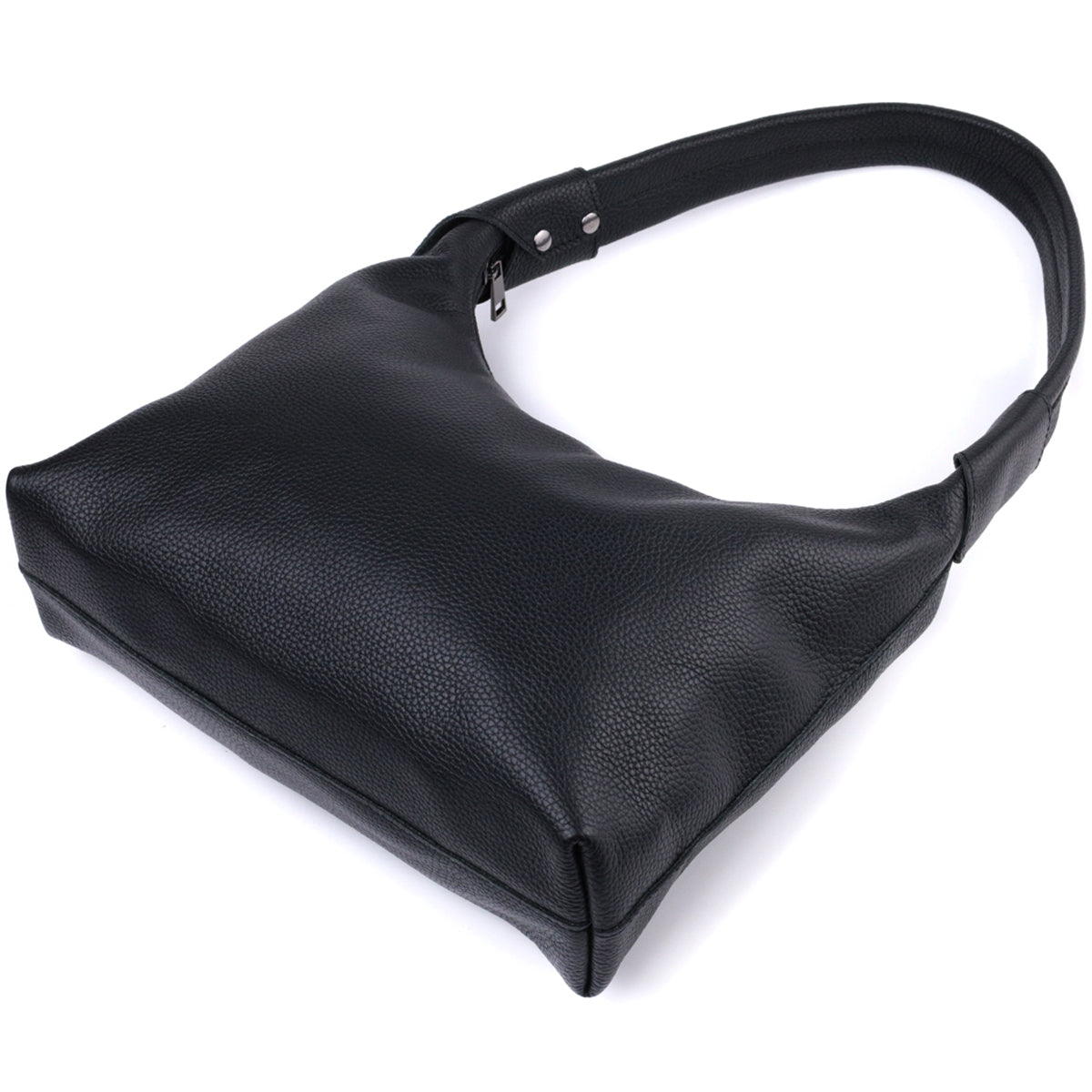 Shoulder Bag SHVIGEL 22827 Black Natural Leather Flotar - Made in Ukraine