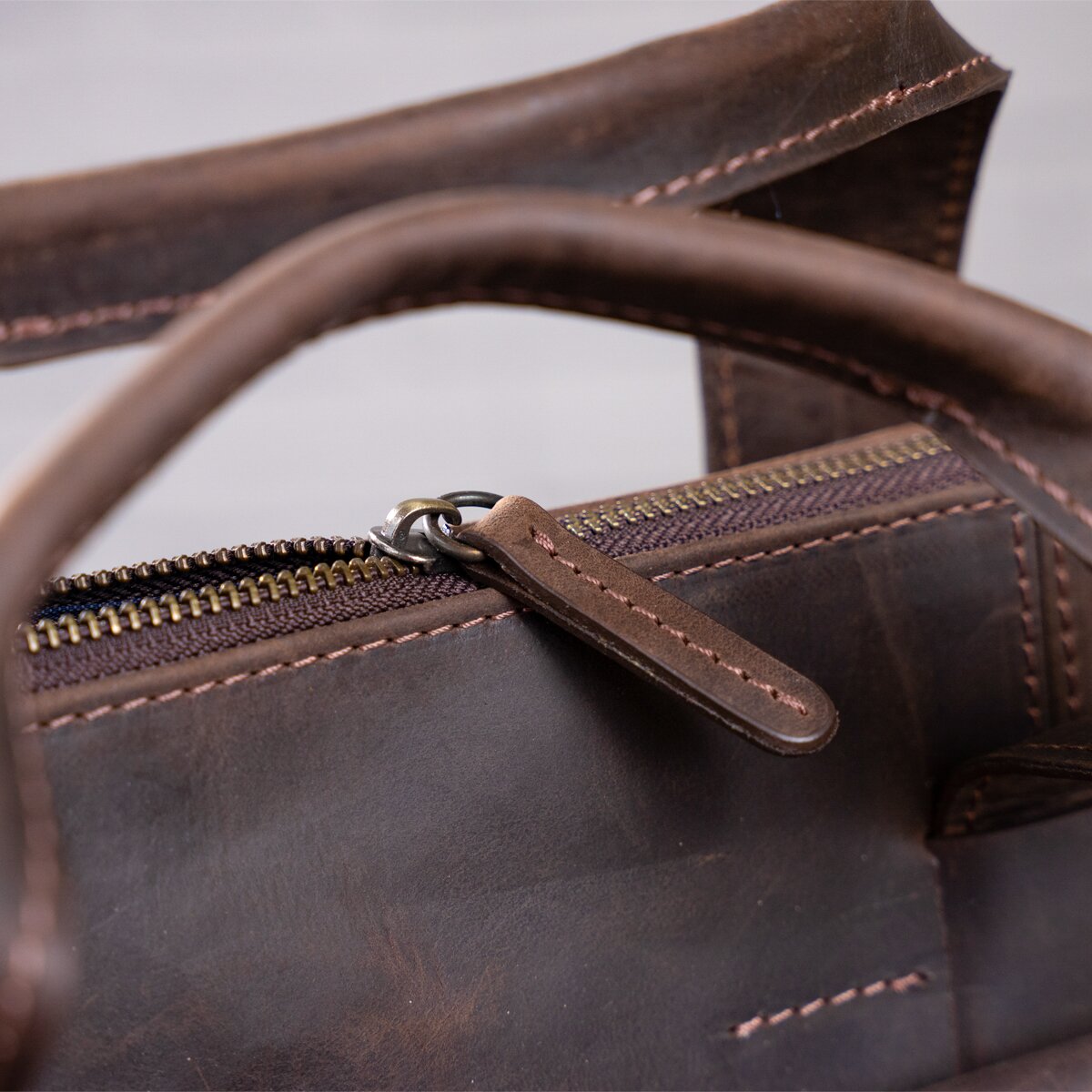 Large Men's Leather Bag SHVIGEL 11119 Brown Stylish Natural Leather Design