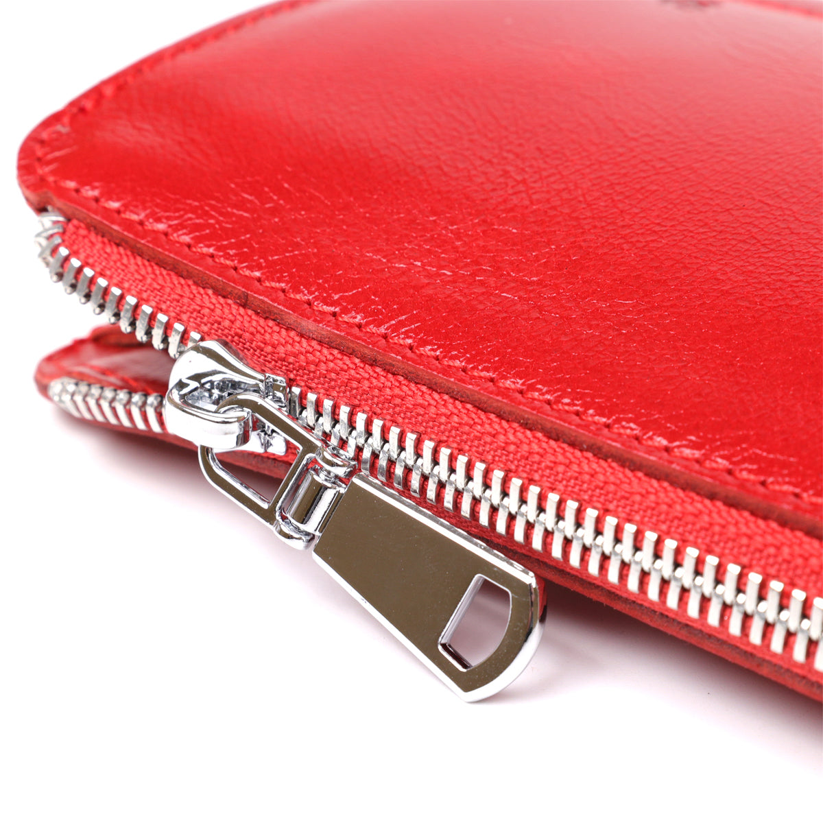 Bright Red Leather Clutch for Women by SHVIGEL Model 16185 Made in Ukraine Natural Leather