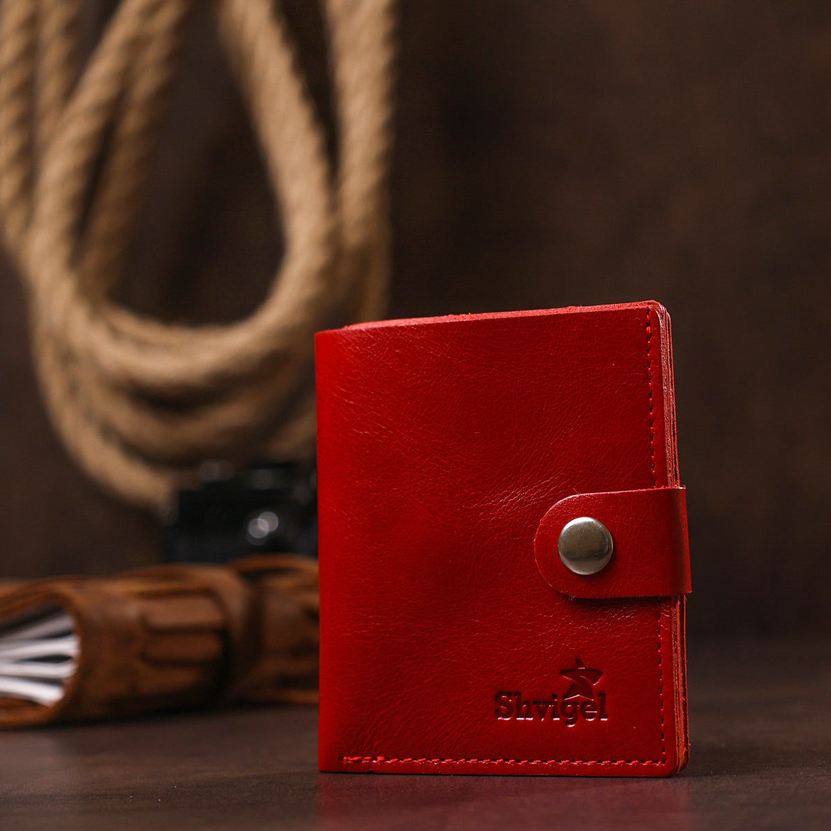 Practical Women's Wallet SHVIGEL 16503 Red Genuine Leather High-Quality Design