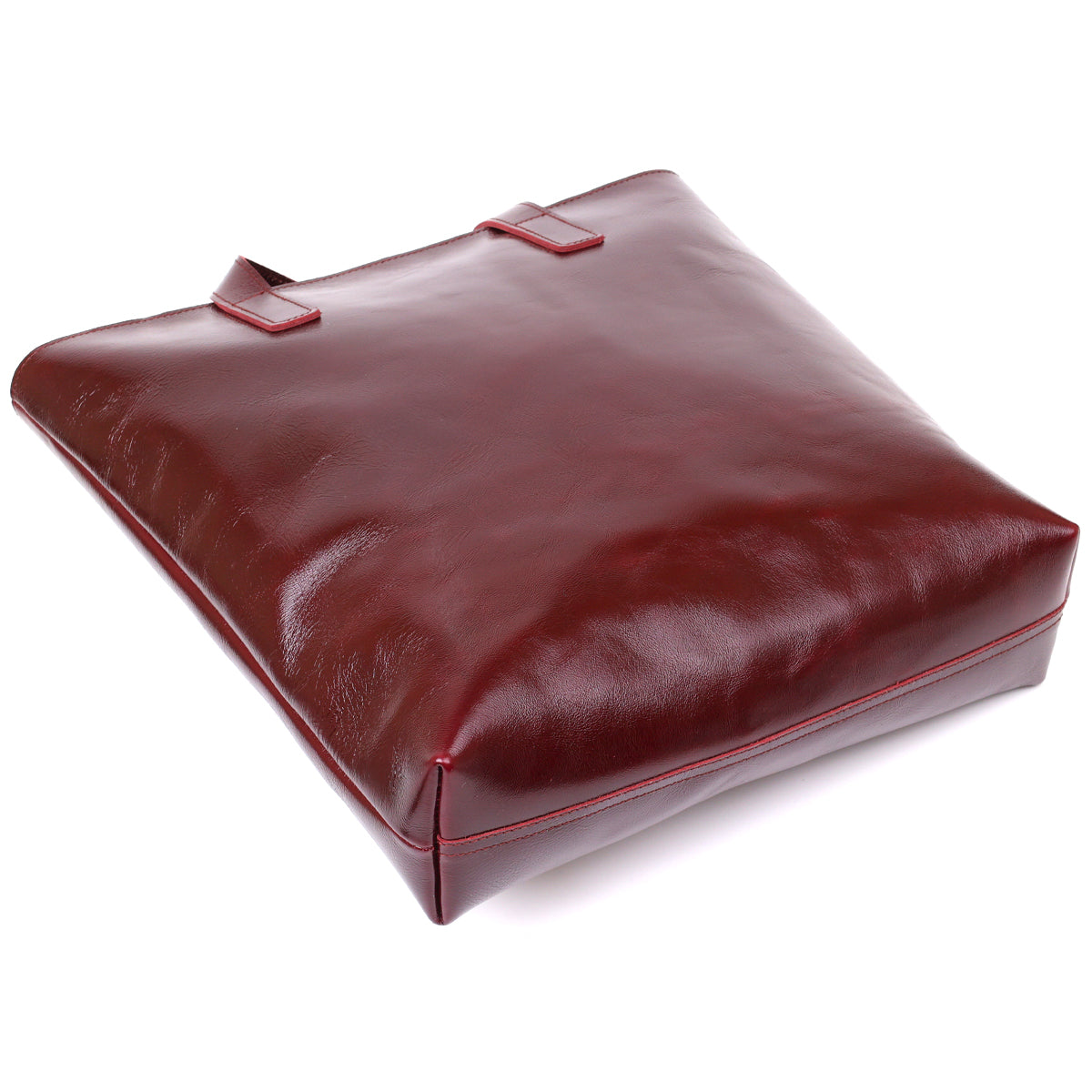Stylish Women's Leather Tote Bag SHVIGEL 16368 Burgundy Natural Leather, Made in Ukraine