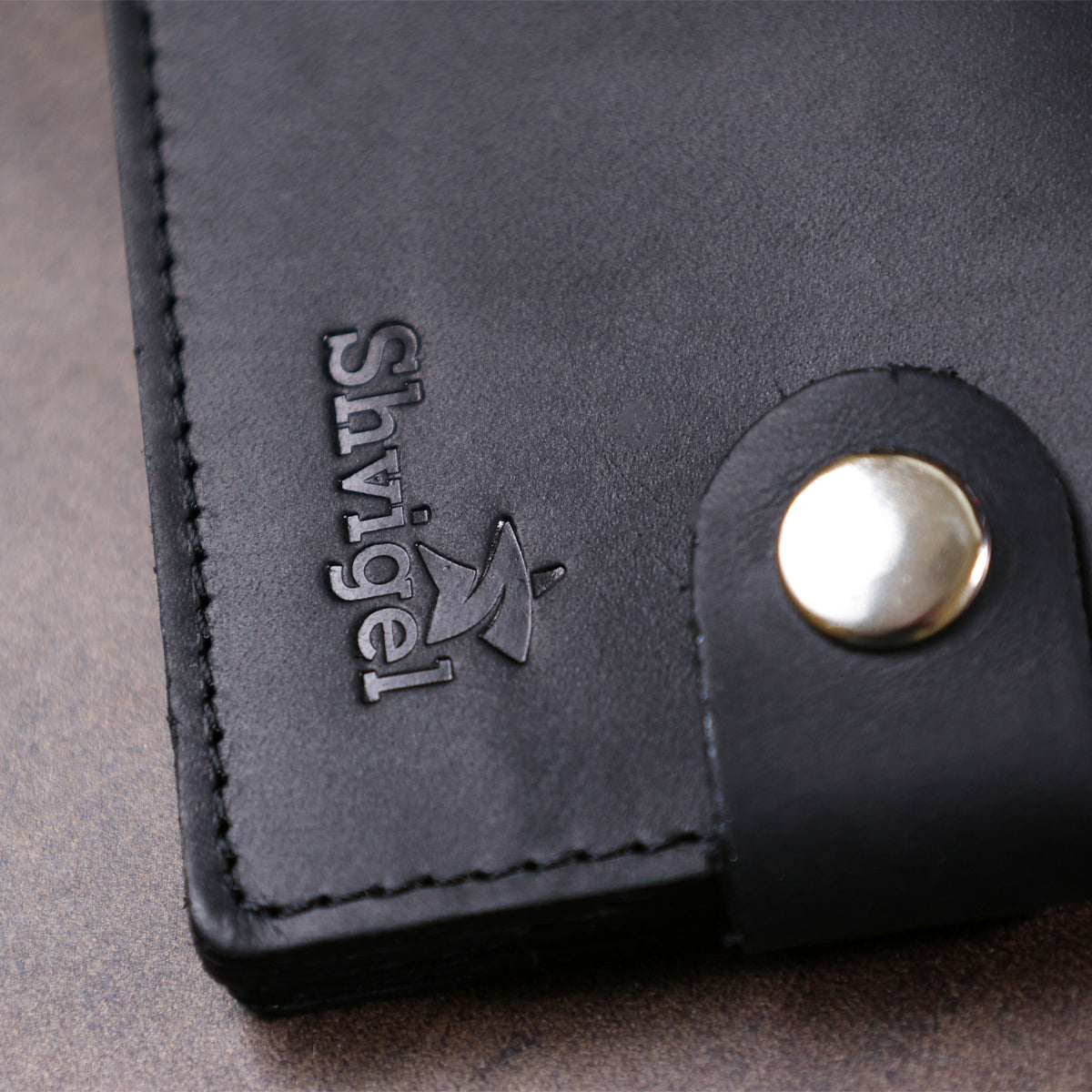 Men's Leather Wallet SHVIGEL 16432 Black, Crafted from Premium Natural Leather, Ukraine