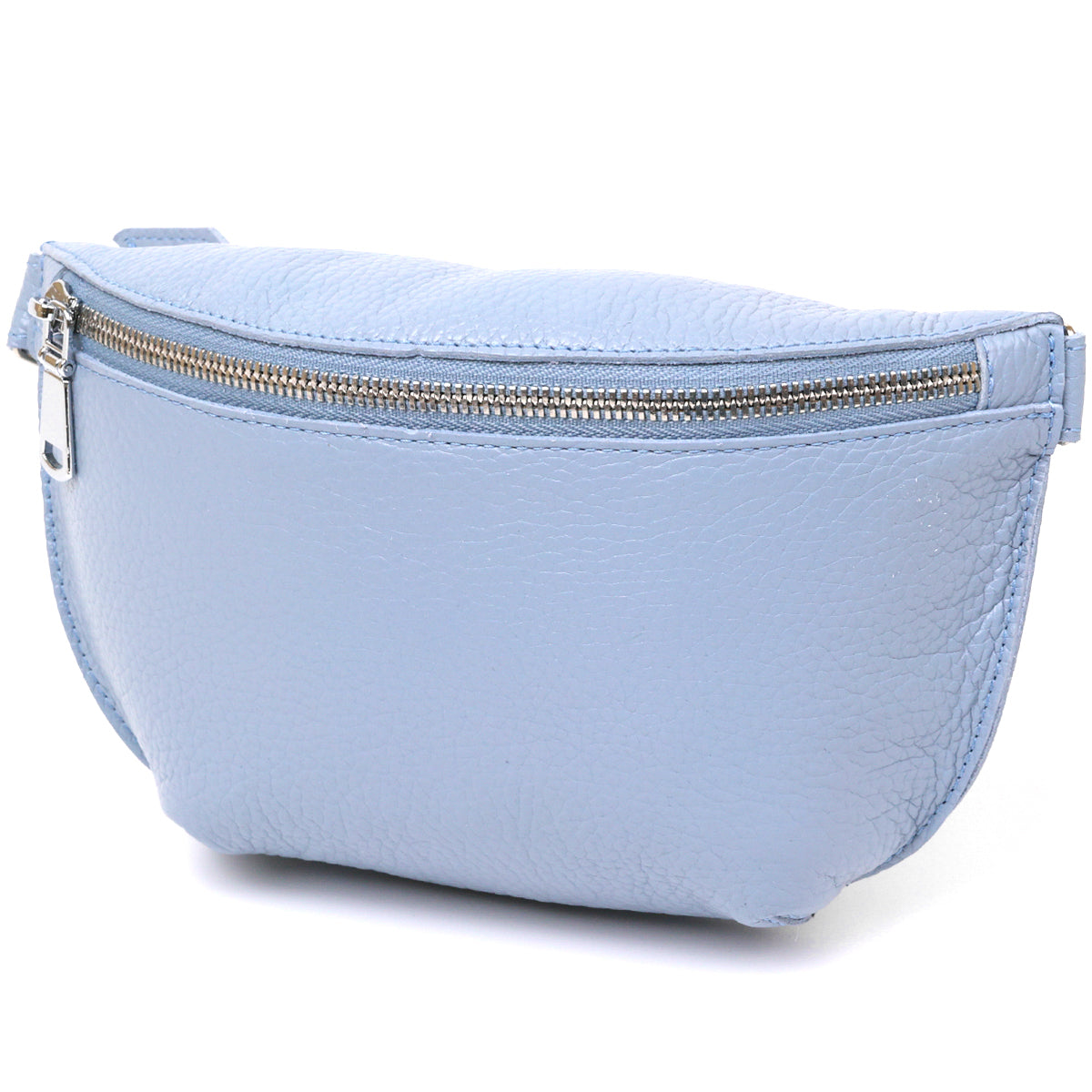 Comfortable SHVIGEL Leather Women's Belt Bag 16374 in Blue - Made in Ukraine