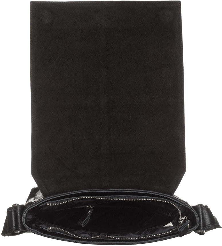 SHVIGEL Leather Bag 00860 Black Natural Leather Stylish Design Ukraine Made