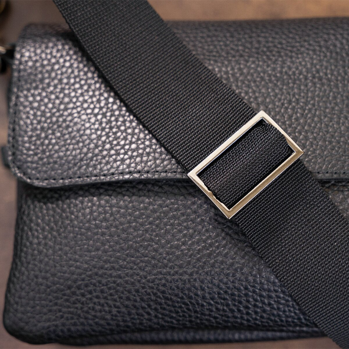 Men's Leather Bag SHVIGEL 11038 Black Natural Leather Made in Ukraine
