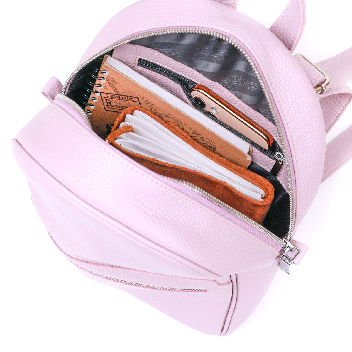 Small Women's Backpack SHVIGEL 16305 Lilac Genuine Leather Stylish Design