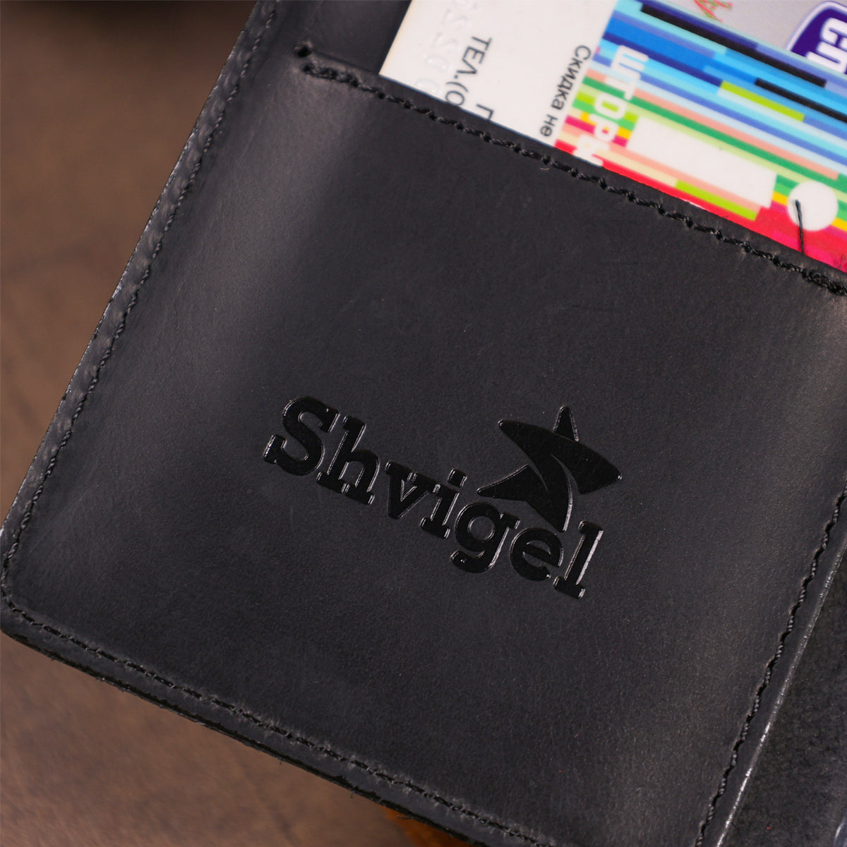 Leather Car Document Holder SHVIGEL 13923 Black Natural Leather for Drivers