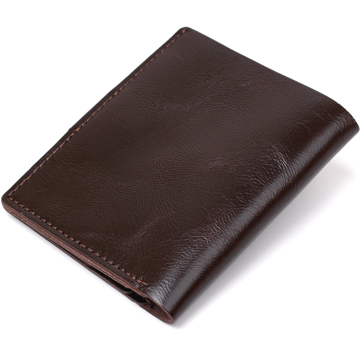 Stylish Leather Wallet for Men SHVIGEL 16485 Brown Natural Leather Ukrainian Craftsmanship