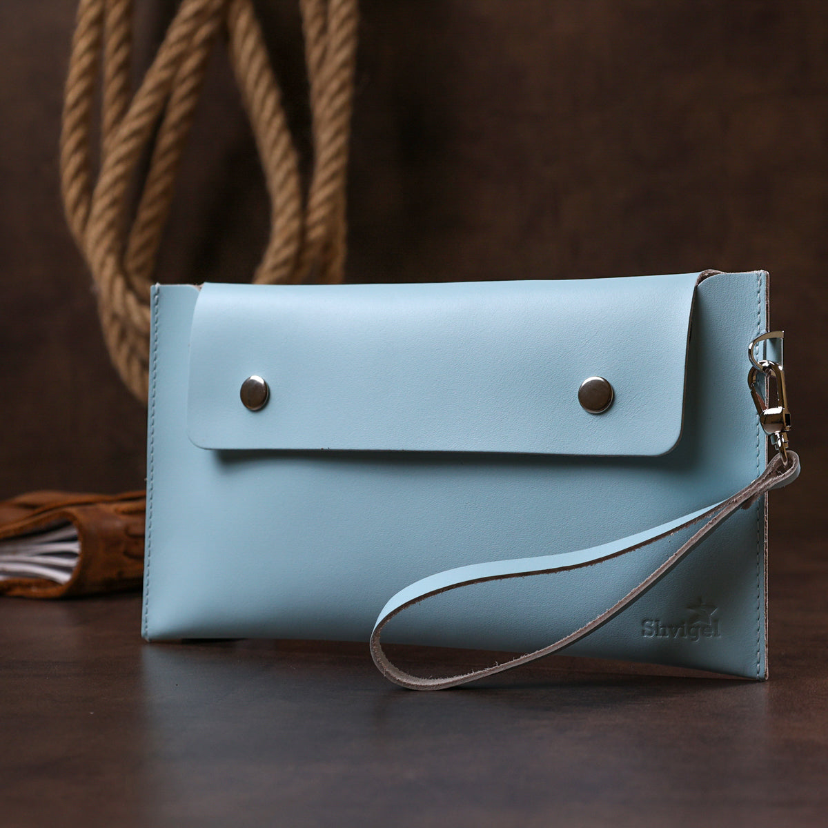 Leather Women's Travel Cosmetic Bag SHVIGEL 16424 Blue Genuine Leather Quality