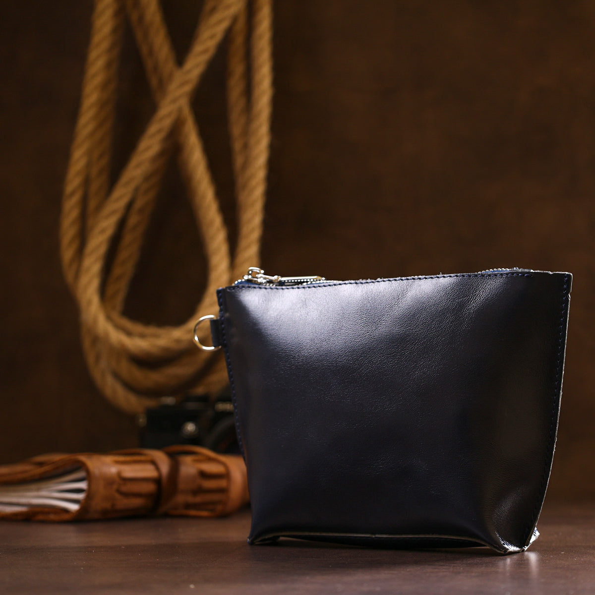 Women's Skincare SHVIGEL 16413 Blue Natural Leather Made in Ukraine