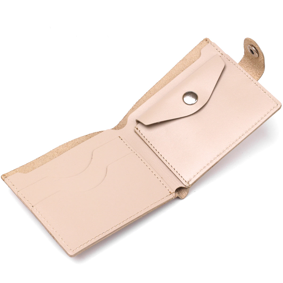 Stylish Leather Wallet SHVIGEL 16447 Beige Natural Leather Made in Ukraine