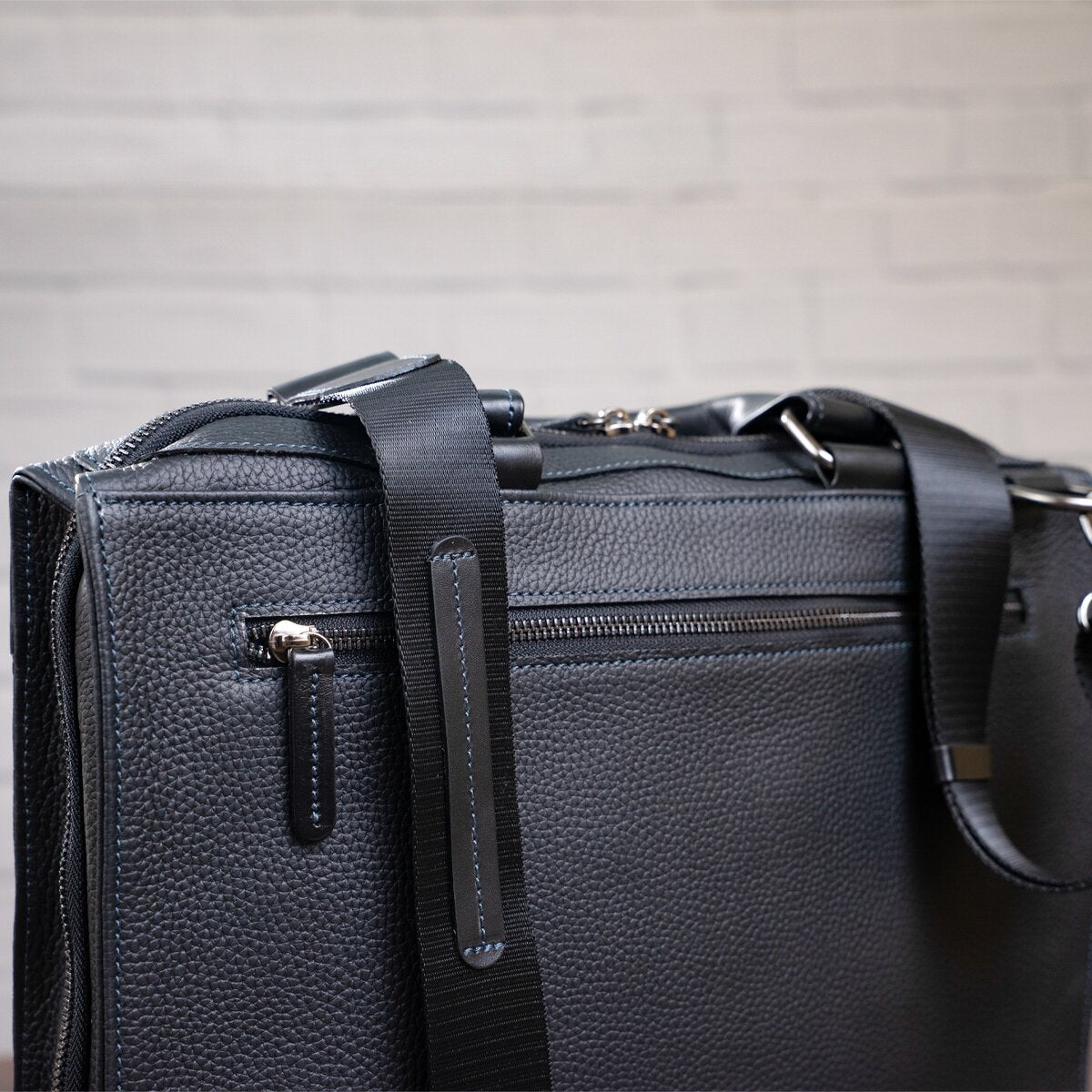 Men's Leather Bag SHVIGEL 11116 Black High-Quality Natural Leather from Ukraine