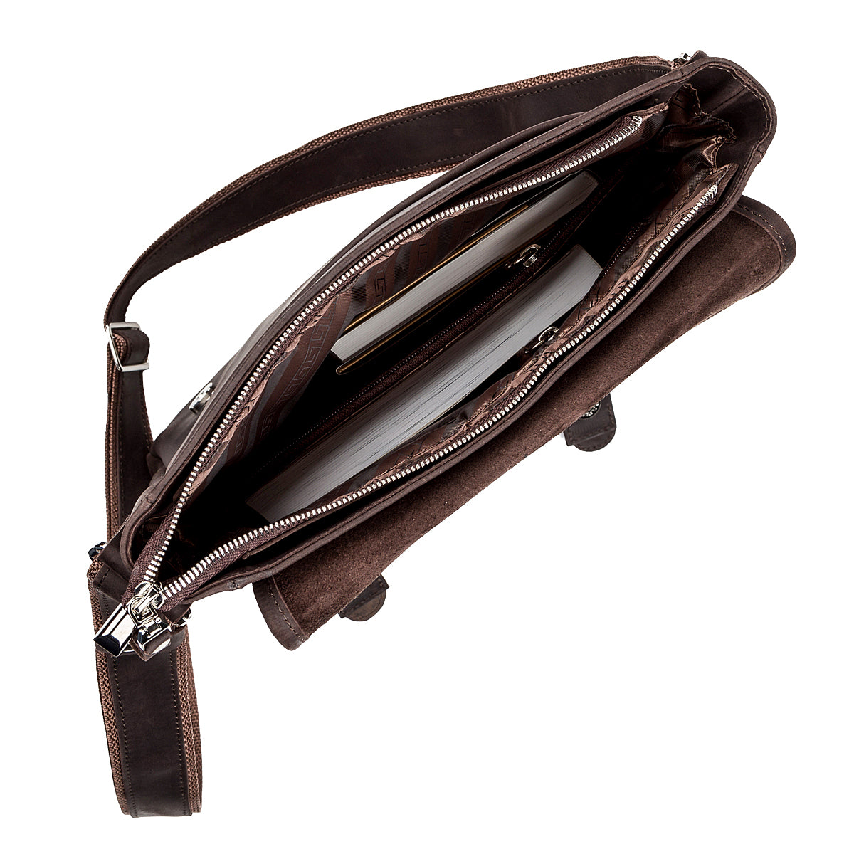 Men's Vintage Leather Bag SHVIGEL 11129 Brown Natural Leather Material
