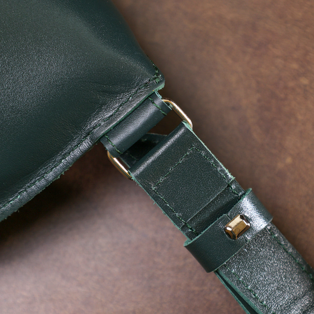 Leather Belt Bag by SHVIGEL 16390 in Green – High-Quality Genuine Leather, Made in Ukraine