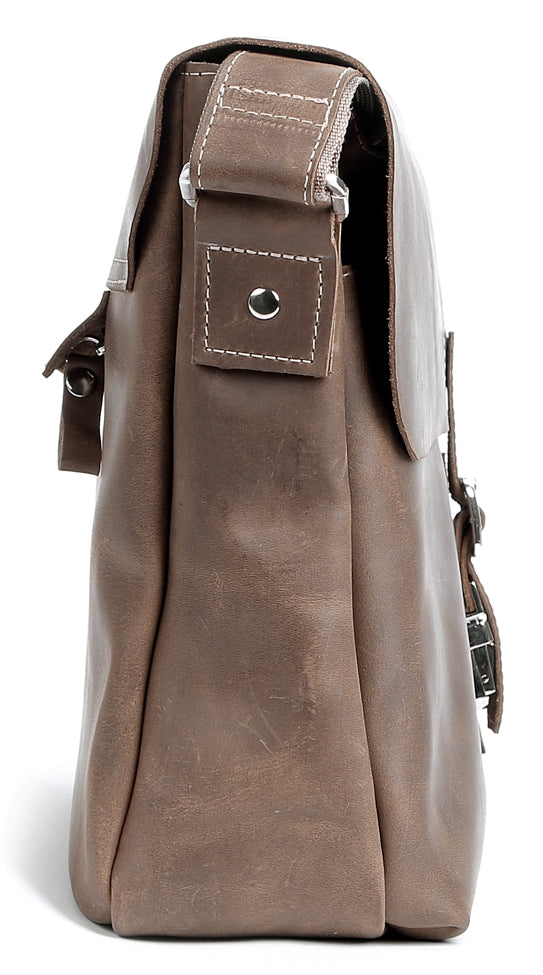 Vintage Leather Bag SHVIGEL 00980 Brown Natural Leather Handmade in Ukraine