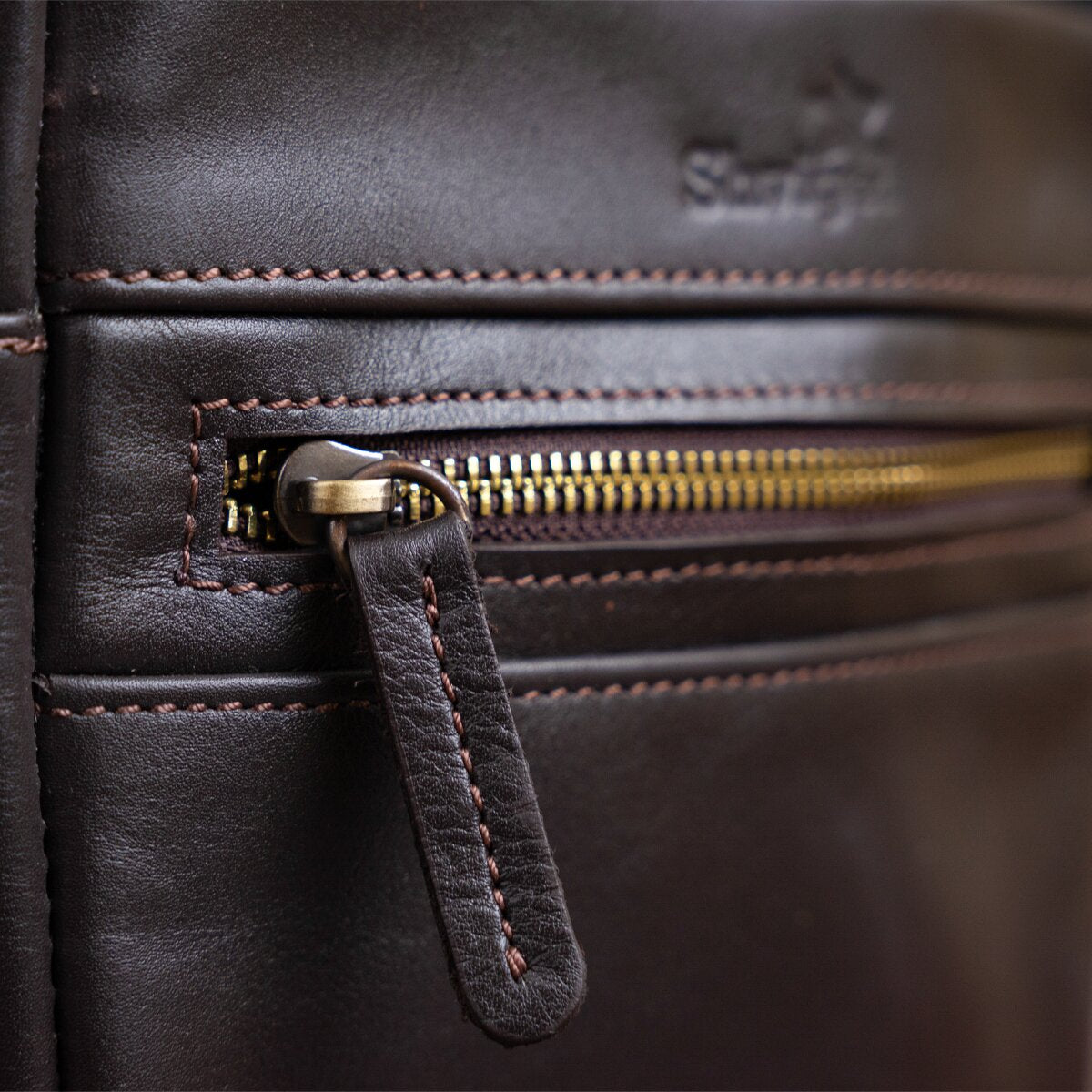 Leather Men's Bag SHVIGEL 11089 Brown Genuine Leather Made in Ukraine