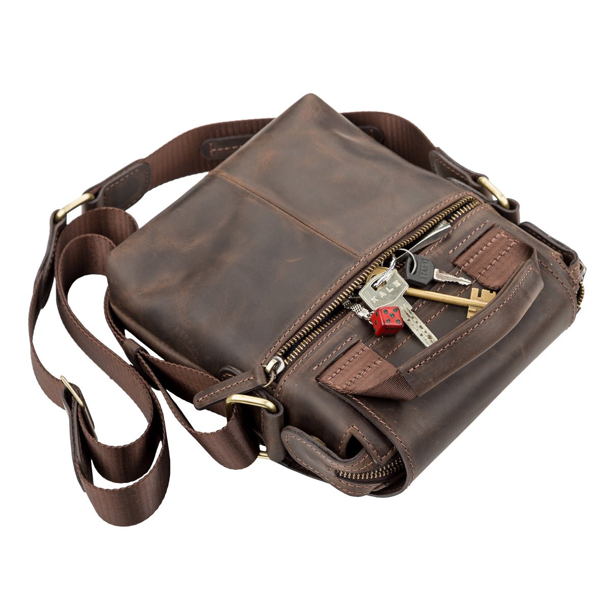 Leather Men's Bag SHVIGEL 11093 Brown Made in Ukraine, Natural Leather Quality