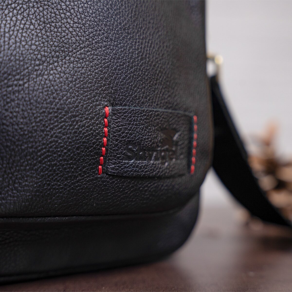 Men's Leather Bag with Two Detachable Handles SHVIGEL 19110 Black Genuine Leather