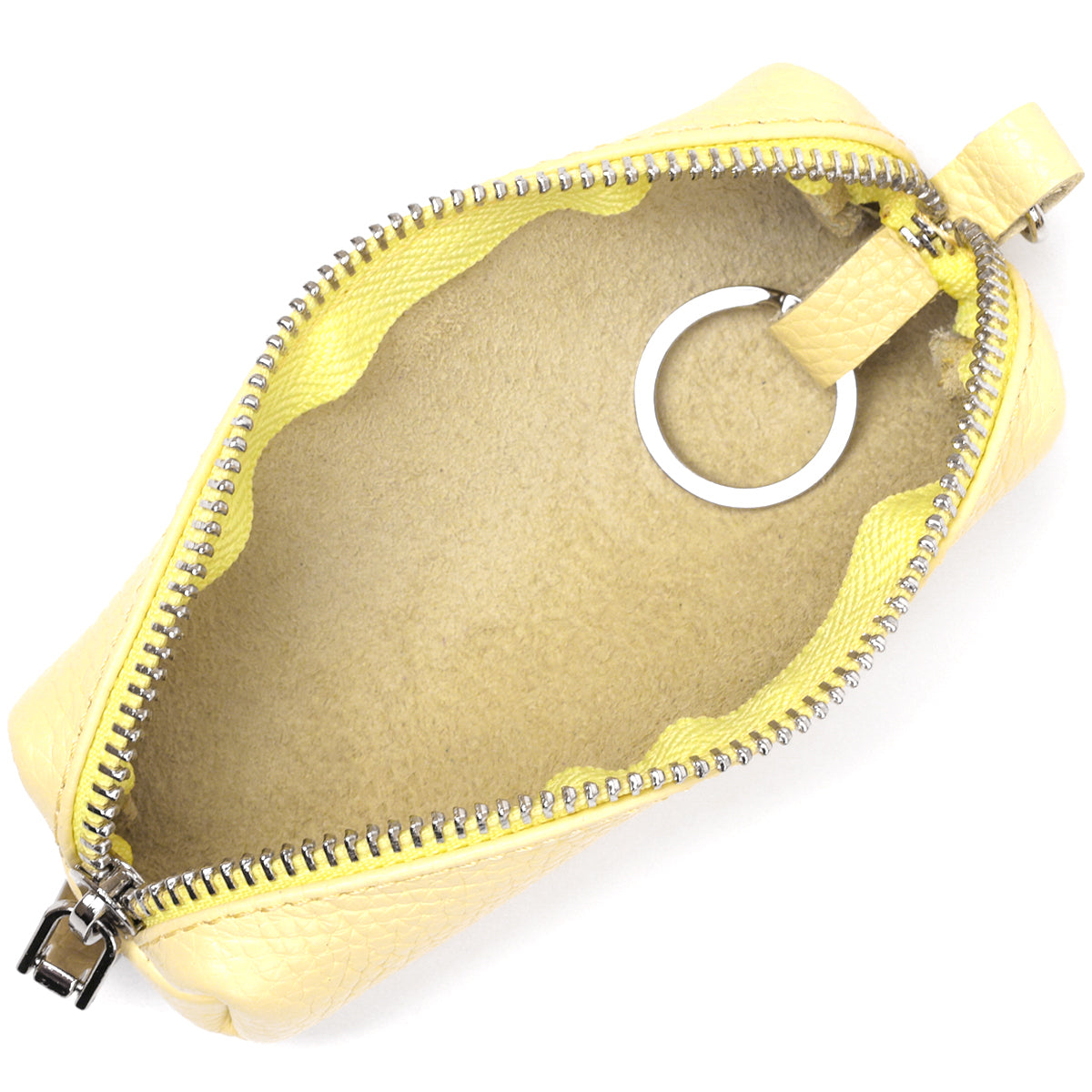Excellent Women's Key Holder SHVIGEL 16541 Lemon Yellow Natural Leather for Keys