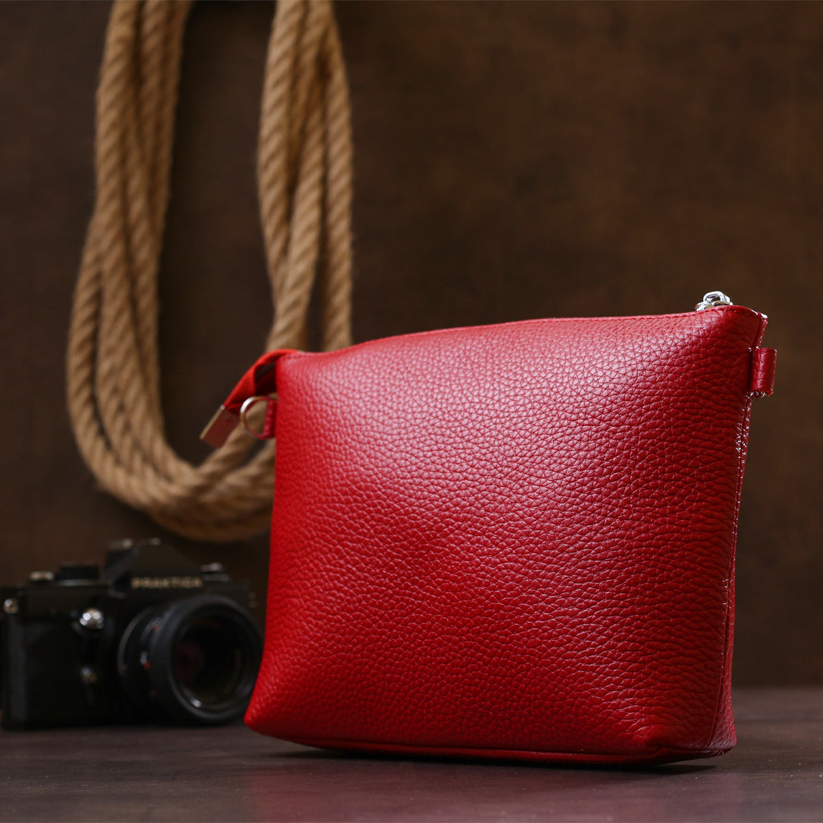 Women's Crossbody Bag SHVIGEL 16342 Genuine Leather Red Color Stylish Design