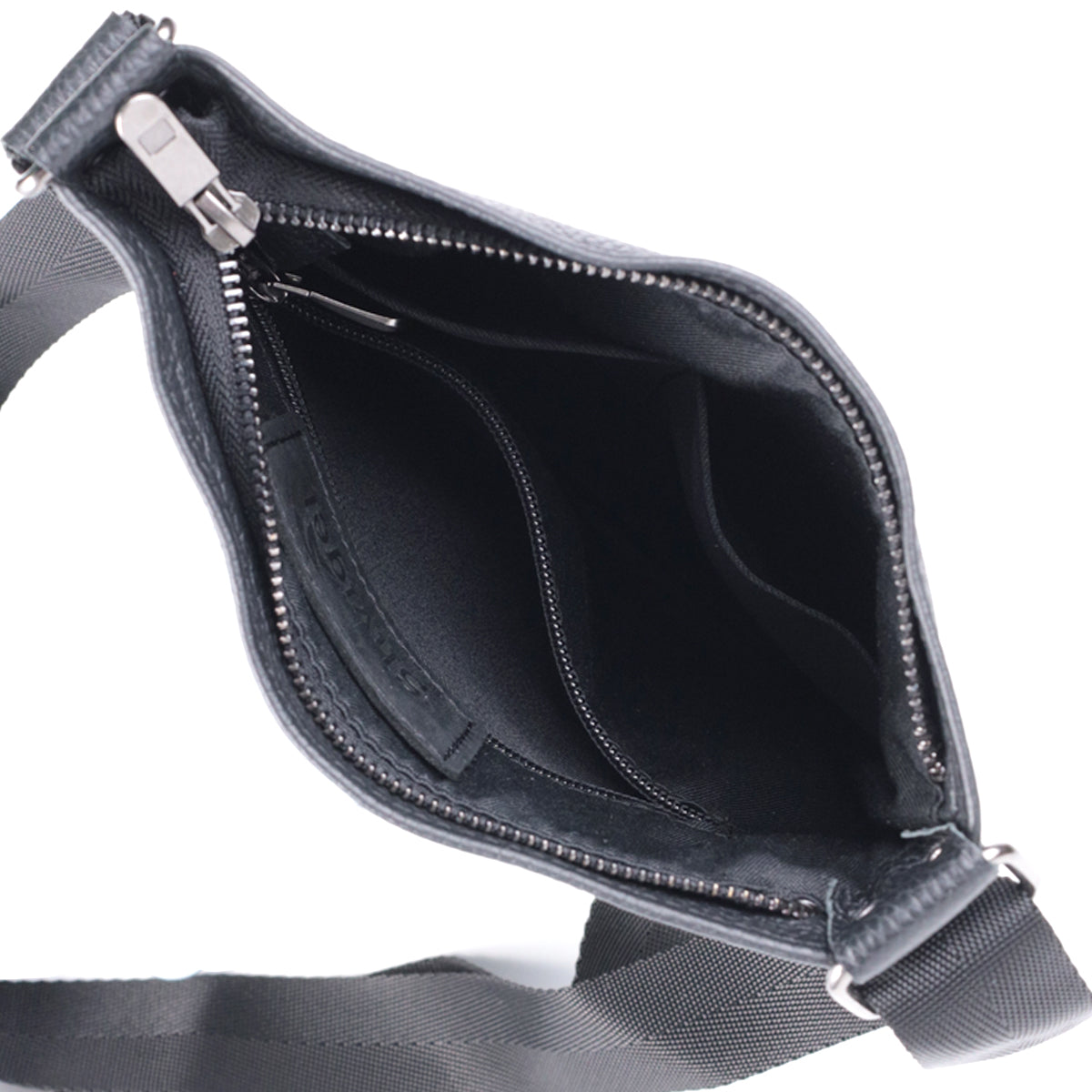Men's Shoulder Leather Bag by SHVIGEL, Model 22850, Black, Natural Leather Finish
