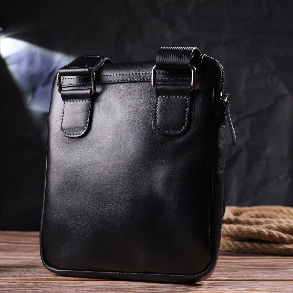 Men's Smooth Genuine Leather Bag SHVIGEL 18721 Black - Premium Quality Ukraine