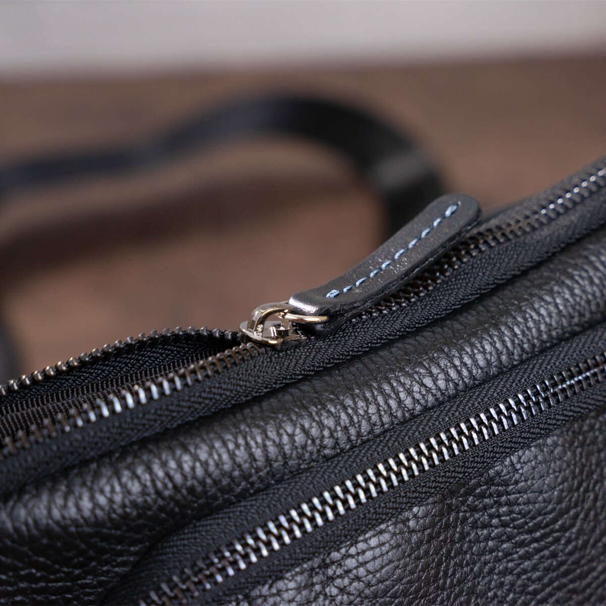 Men's Leather Bag SHVIGEL 11090 Genuine Black Leather Durable Design