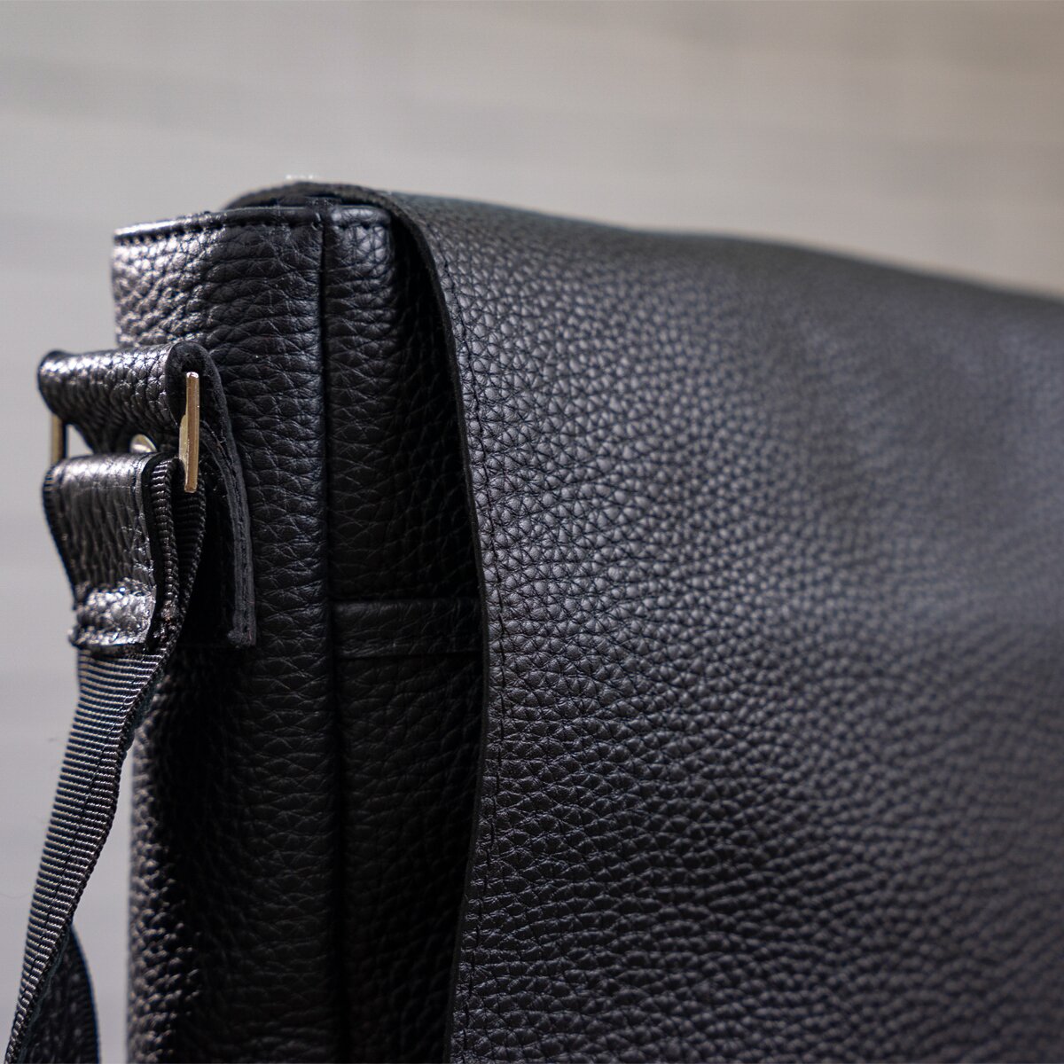 Leather Bag SHVIGEL 11080 Black Made in Ukraine, Genuine Leather Material