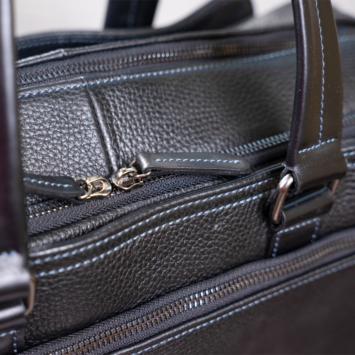 Men's Leather Bag SHVIGEL 11123 Black Genuine Leather Made in Ukraine