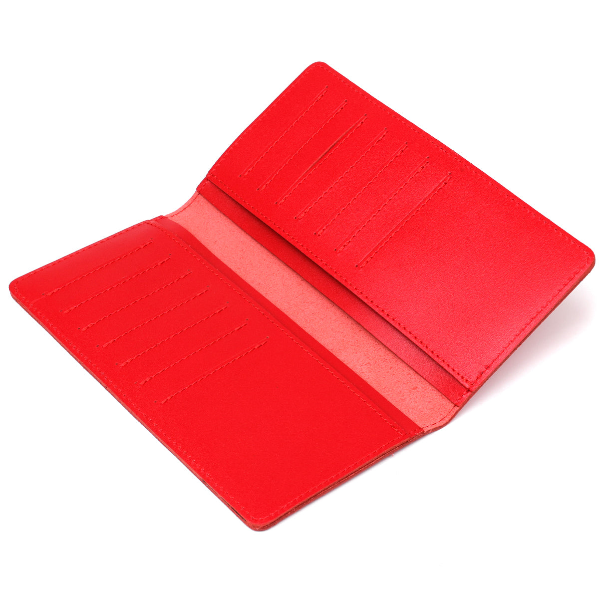 Vertical Wallet SHVIGEL 13990 Red Made of Genuine Leather from Ukraine