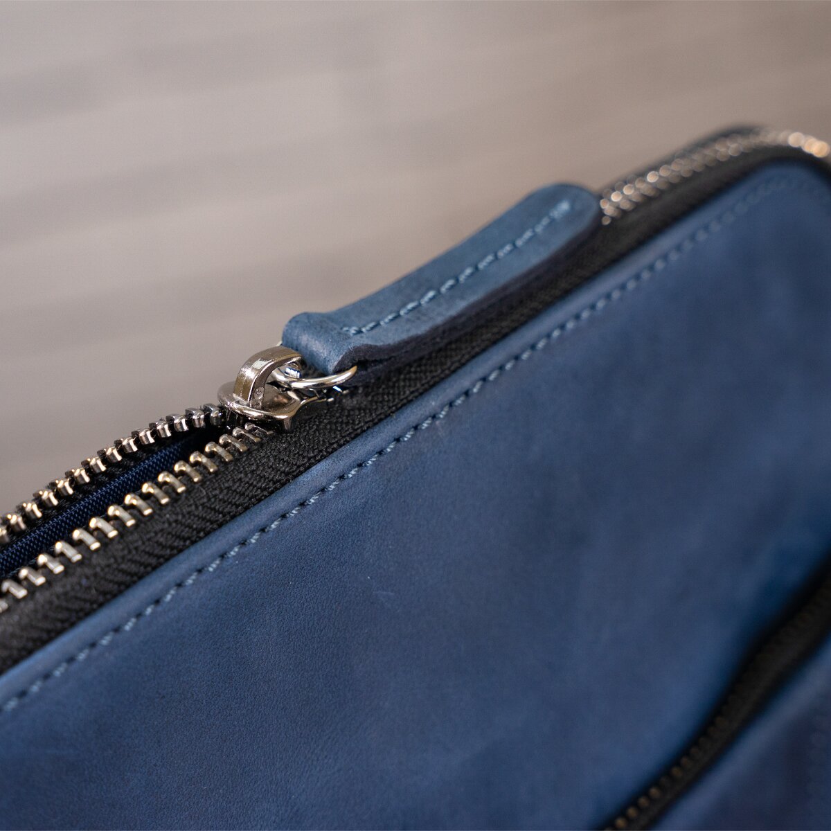 Stylish Men's Vintage Leather Messenger Bag SHVIGEL 11179 Blue, Made in Ukraine, High Quality Genuine Leather