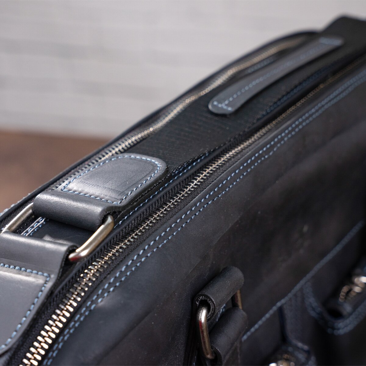 Men's Leather Bag SHVIGEL 11117 Black Crafted from Natural Leather in Ukraine