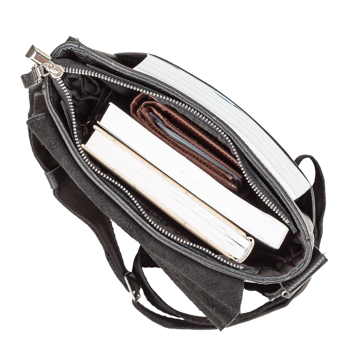Leather Bag SHVIGEL 11081 Black Genuine Leather Handmade in Ukraine