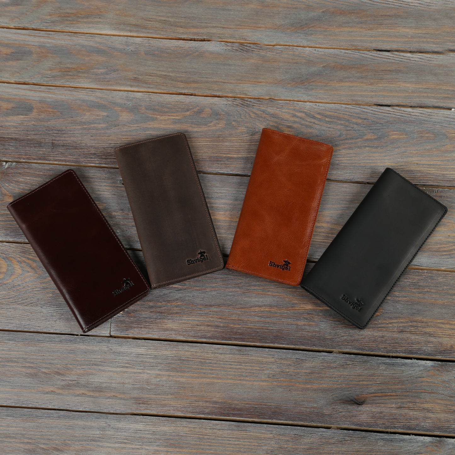 High-Quality SHVIGEL Leather Wallet 16153, Made from Natural Leather, Brown Color