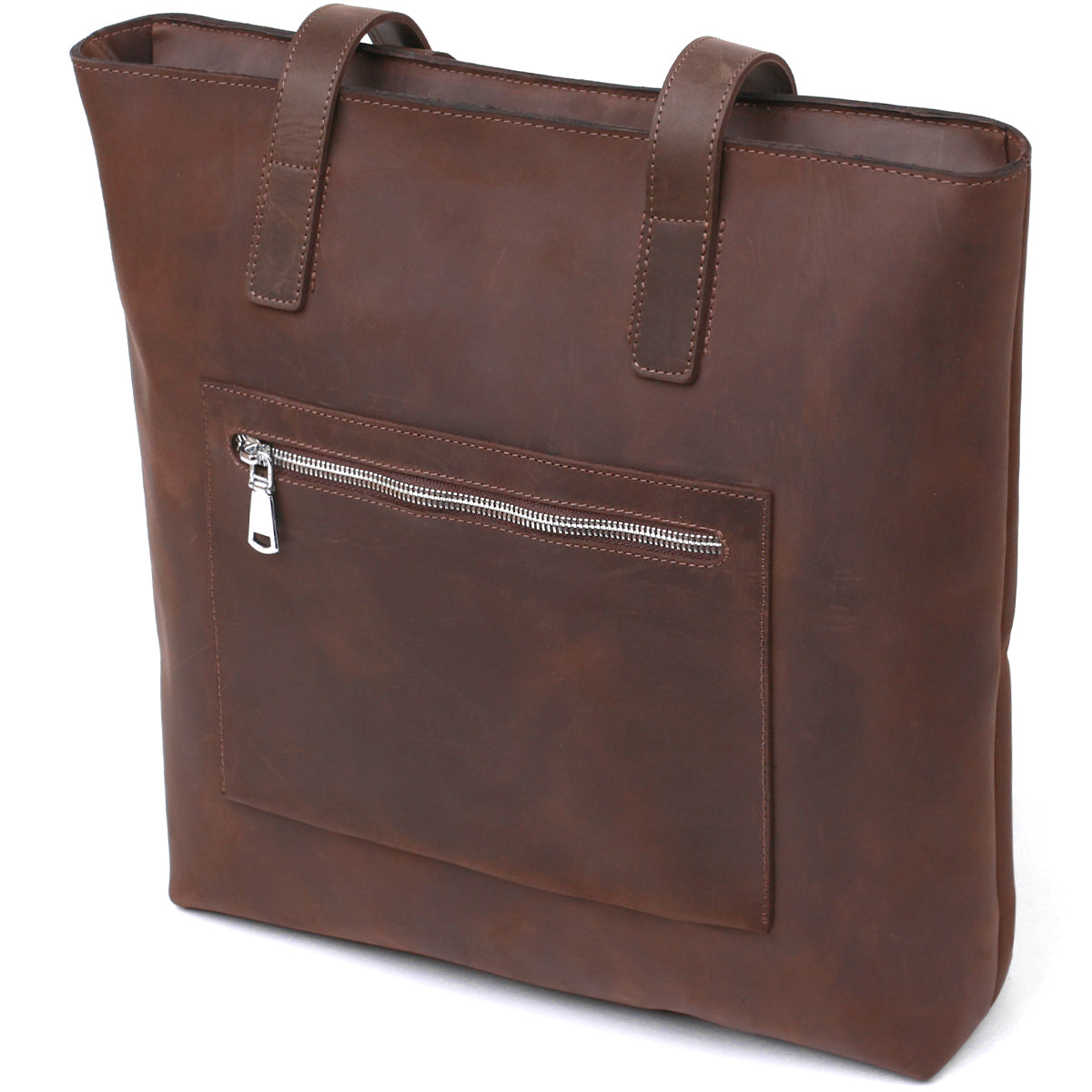 Vintage Women's Leather Shopper Bag SHVIGEL 16349 Brown Natural Leather