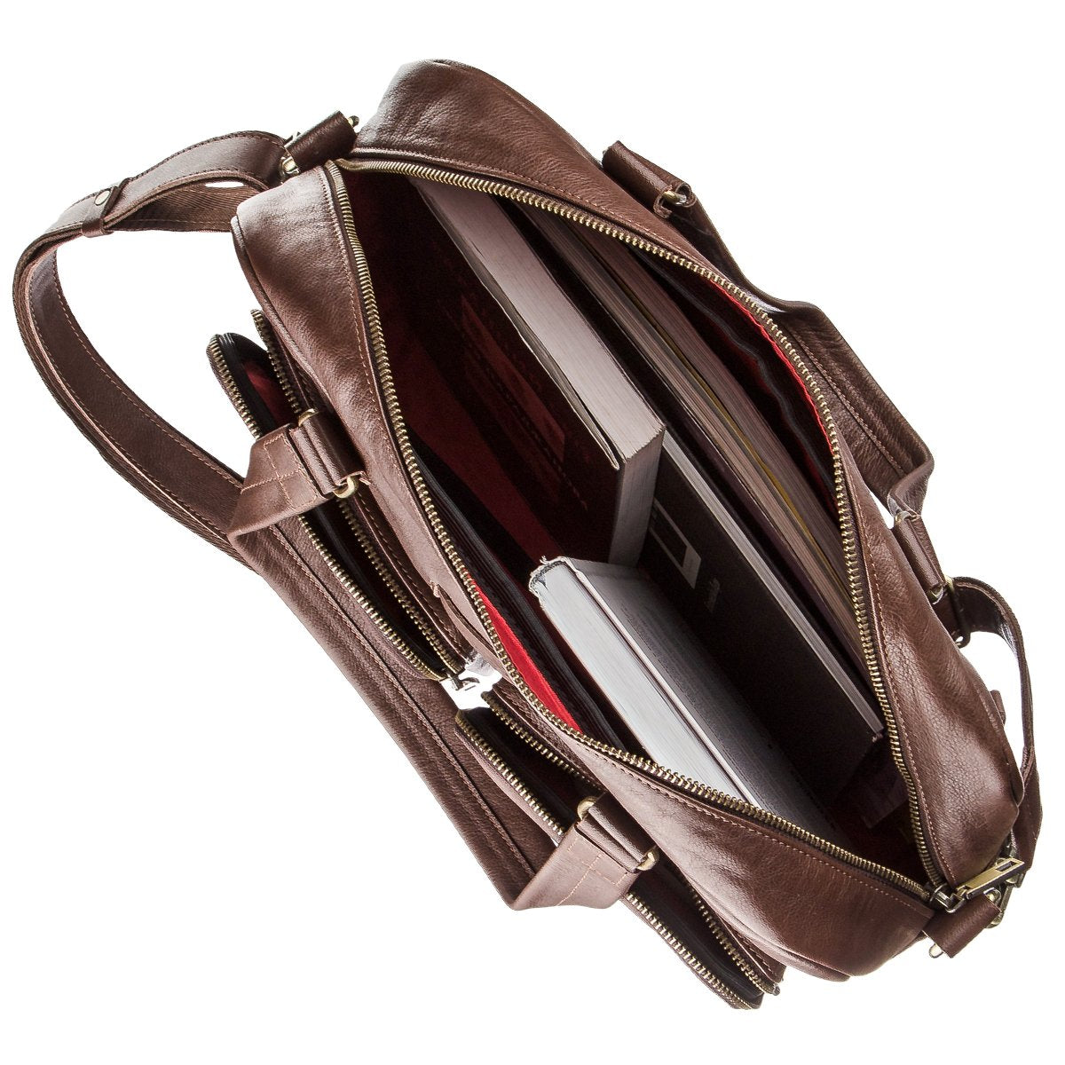 Men's Leather Laptop Bag SHVIGEL 19109 Brown Made of Genuine Leather