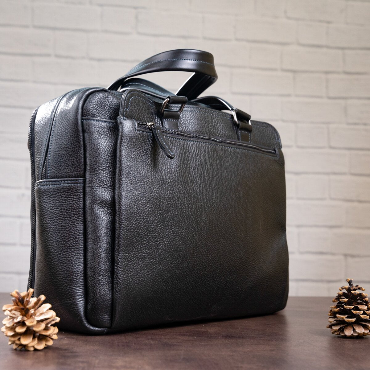 Men's Leather Bag SHVIGEL 11123 Black Genuine Leather Made in Ukraine