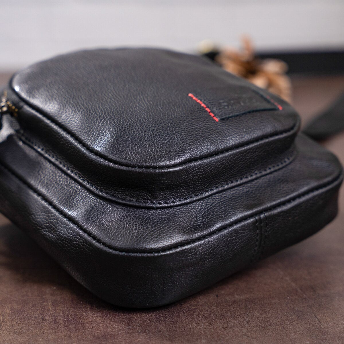Men's Leather Bag with Two Detachable Handles SHVIGEL 19110 Black Genuine Leather