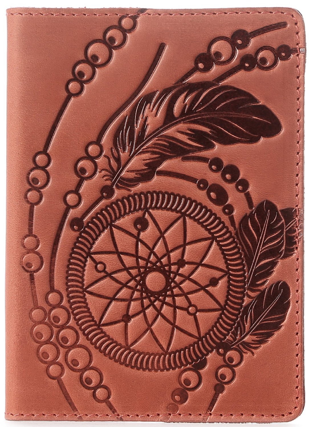 Exclusive Vintage Leather Passport Cover by SHVIGEL 13792 in Red - Crafted from Natural Leather, Made in Ukraine