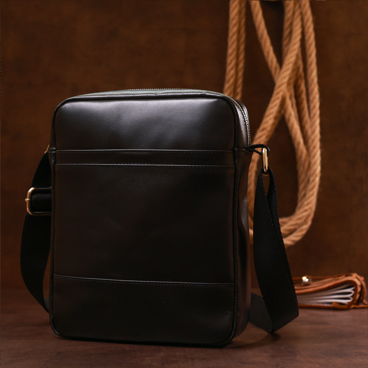 High-Quality Leather Men's Bag SHVIGEL 16336 Black - Crafted from Natural Leather
