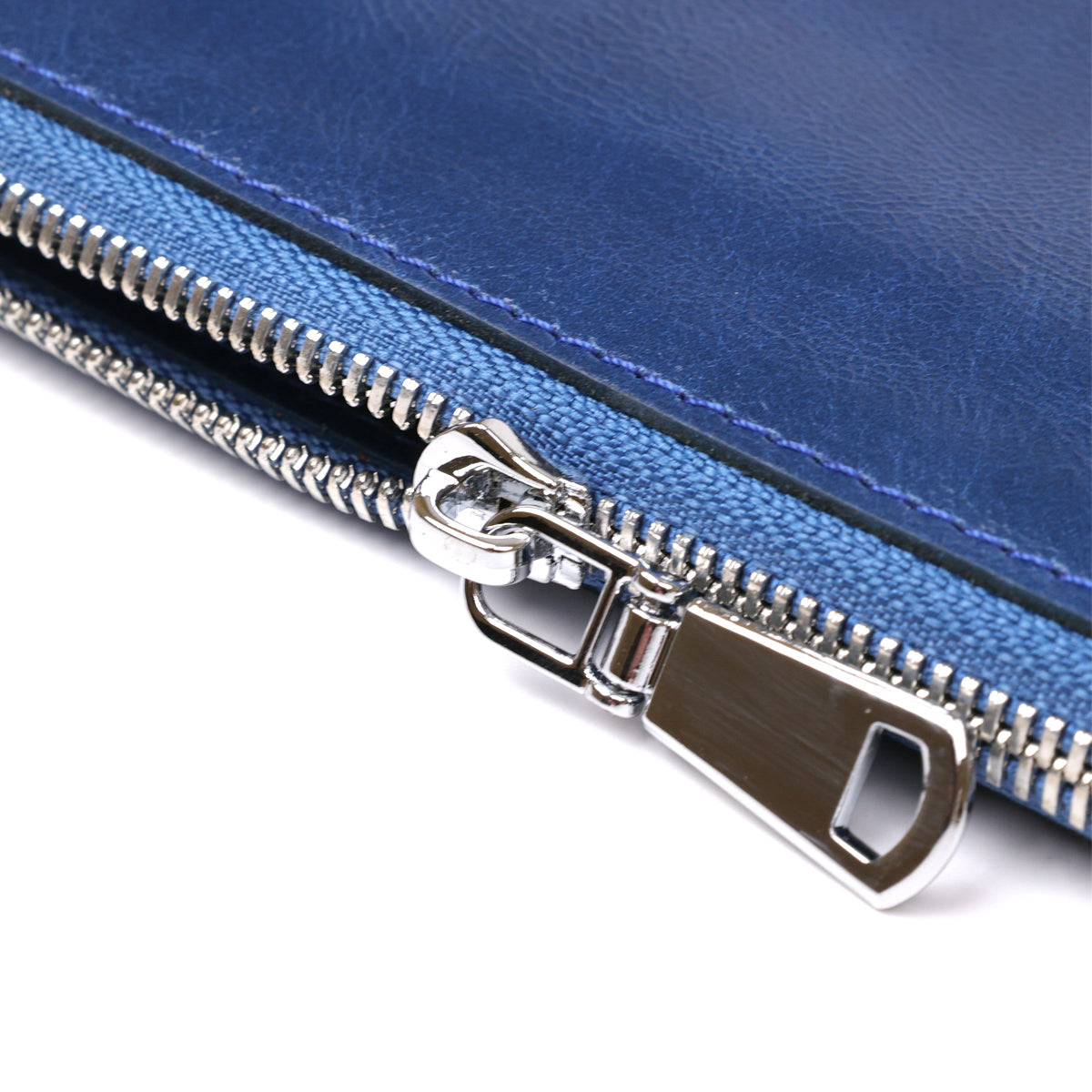 Unisex Leather Clutch SHVIGEL 16183 Blue Natural Leather Premium Quality
