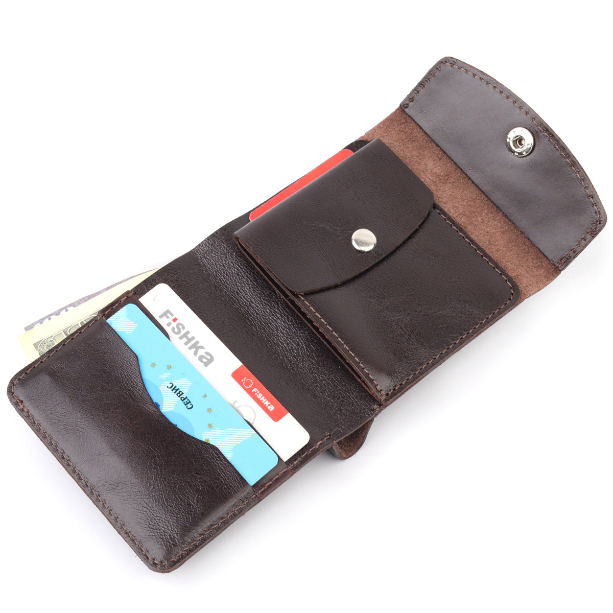 Classic Men's Wallet by SHVIGEL 16621 in Brown - Premium Genuine Leather from Ukraine